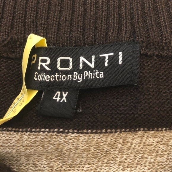 Pronti by Phita 1/4 Zip Striped Pullover Sweater - Picture 2 of 8